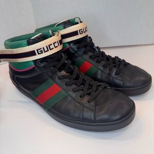Gucci Stripe Ace High Top Velcro sneakers- size 12 -GUC
